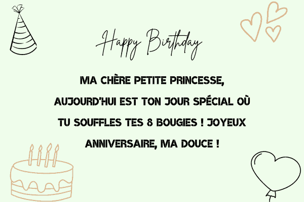 Messages et textes de joyeux anniversaire 8 ans