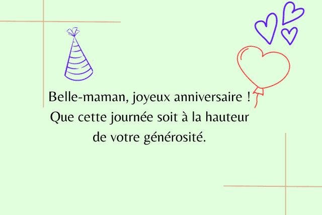 joyeux anniversaire belle maman texte touchant