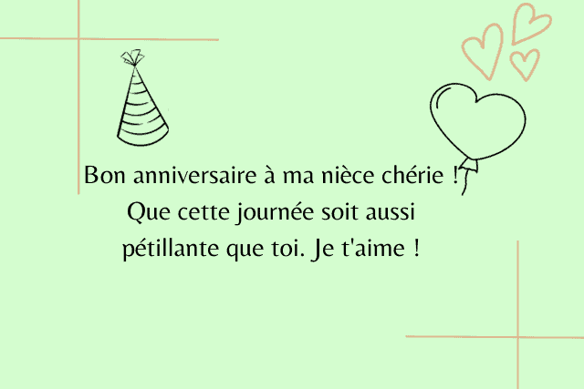 joyeux anniversaire à ma nièce adorée