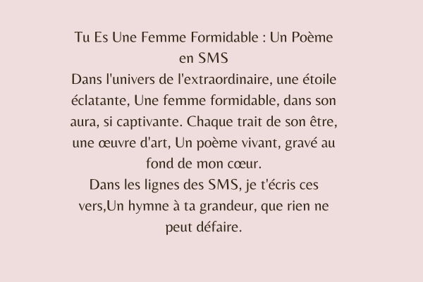 poème tu es une femme formidable