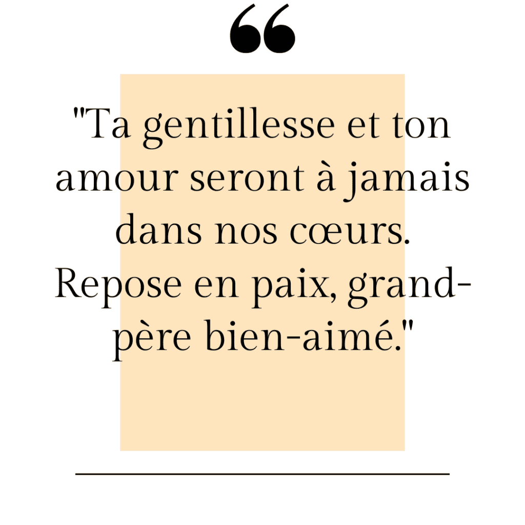 Textes pour rendre hommage à mon grandpère décédé questions à poser