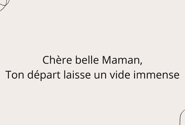 texte hommage à ma belle-mère décédée